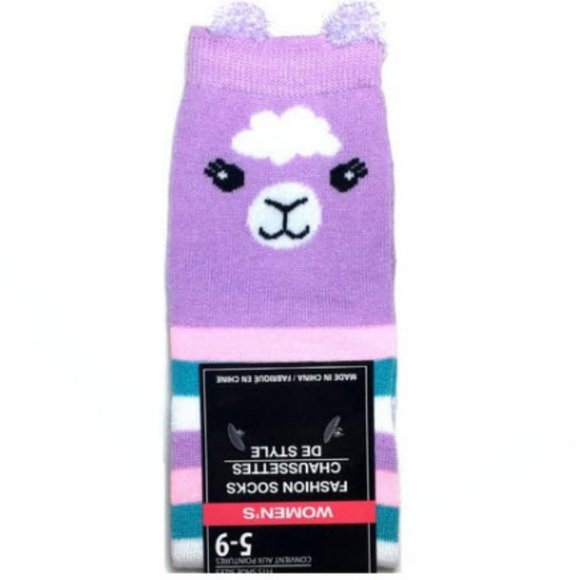 *3/$15* Fun Llama Socks with Pom Pom Ears - Picture 2 of 4